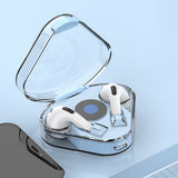 TD® Casque Bluetooth sans fil Bluetooth 5.2 Compartiment transparent Petit et compact Réduction du bruit et faible latence Casque de