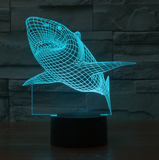 TD® 3D Optique LED Veilleuse 3D LED Night Lights Shark avec 7 couleurs de lumière pour la décoration de la maison lampe AmazTQ352204