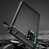 TD® Coque de téléphone en silicone antichoc à motif en fibre de carbone pour OnePlus8T Coque souple de protection brossée tout compr