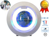TD® Globe terrestre flottant magnétique lumineux enfant vintage interactif lévitation LED bleu espace boule plastique lampe couleur