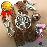 LSC® Multi-couleur européenne et américaine nouvelle perle wingbird infini hommes et femmes bracelet accessoires corde encuir multic