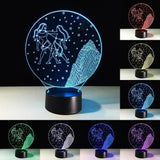 TD® Lampe optique poser décoratif tactile 7 couleurs illusion optique - modèle gémeaux - faible consommation câble USB ou 3 piles AA