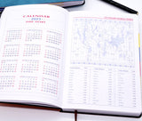 TD® Livre de calendrier annuel Livre de calendrier annuel en anglais pur Livre de calendrier de planificateur en cuir souple A5 Livr