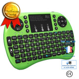 TD® Clavier Mini i8 Clavier QWERTY Sans Fil Design Ergonomique avec Touchpad Sommeil et Réveil Automatique / Vert