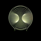 TD® 3D Optique LED Veilleuse 3D LED Night Light Hallucination Abstraite La Deuxième Forme avec 7 Couleurs Lumière pour Lampe Décorat