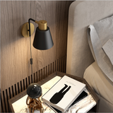 TD® Applique trépied - Bois et métal peint - H 24 x L 17,5 x P 22 cm - Chêne et noir