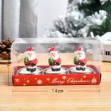 TD® Bougie de Noël peinte décoration cadeau de Noël bougie de vacances trois dans une boîte pendentifs suspendus père noël