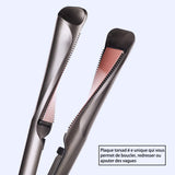 TD® Lisseur 2 en 1, curling et lissage professionnel, avec écran LCD et température réglable, pour le lissage et le curling