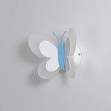 Personnalité créative papillon chambre d'enfants LED lampe de chevet chambre lampe de mur de fond (bleu + blanc)