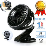 TD® Ventilateur portable silencieux rechargeable usb puissant vitesse été chaleur air bureau maison à clip stable solide petit