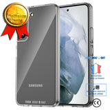 TD® Coque de téléphone transparente anti-empreintes digitales pour Samsung Galaxy S22 + matériau TPU antichoc à texture en métal nu
