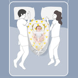 TD® Berceau lit moyen coton dessin animé amovible et lavable lit bébé portable anti-pression lit multifonctionnel pliant lit bioniqu