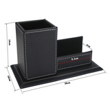 TD® Boîte de rangement Boîte de rangement créative multifonctionnelle Porte-stylo en cuir de bureau de couleur unie Porte-cartes vis
