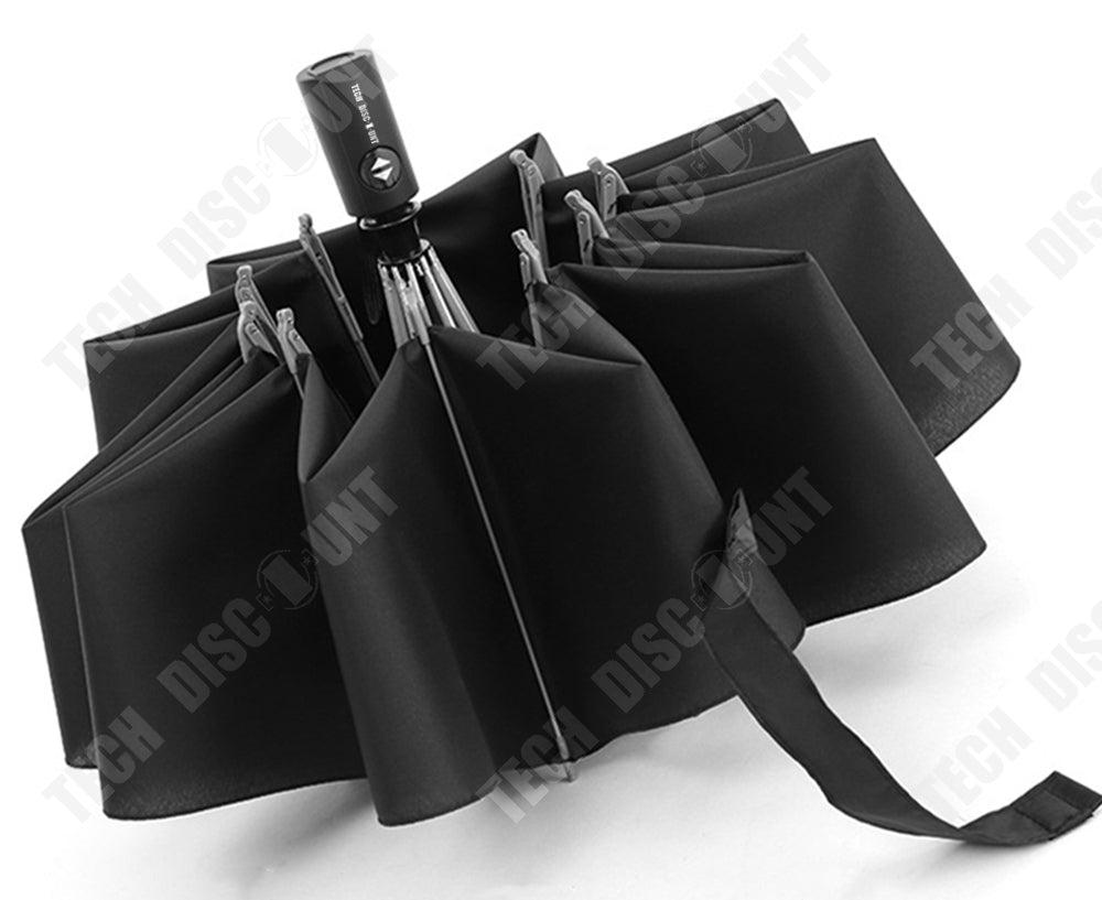 TD®Parapluie pliant noir ouverture et fermeture automatique imperméable déperlant triple plis pliable compact sac à main résistant