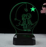 TD® Veilleuse 3D Multicolore LED Touch USB pour Couple Romantic Night (Kiss)