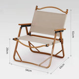 TD® Chaise pliante de camping en plein air chaise de camping portable en alliage d'aluminium à cadre en bois entièrement métallique