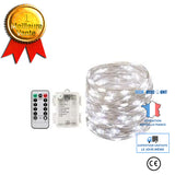 TD® Télécommande guirlande lumineuse étanche fil de cuivre guirlande lumineuse décoration de vacances 8 fonctions boîte de