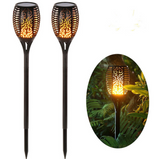 TD® Éclairage torche solaires d'extérieur, lumière solaire jardin, Décoration de Jardin, lampe flamme solaire étanches à 96 LED avec