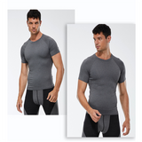 Vêtements pour hommes à séchage rapide à manches courtes sport running vêtements fitness t-shirts à haute élasticité hauts à