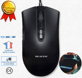 TD® Souris Filaire Jeu Classique USB Programmable 7 Bouton,Eclairage RVB Capteur3327 Design Ergonomique Effet Lumineux1,8 m,câble tr