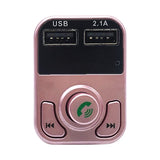 TD® Transmetteur de Voiture FM/ Double USB Bluetooth 4.1/ Chargeur Kit mains libres voiture Transmetteur FM Lecteur MP3/Or Rose