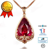 Collier pendentif en or rose en forme de goutte de tempérament chaîne de clavicule de mode collier en or rose cadeau de vacan