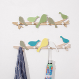 Cintre  dessin animé nordique mural porte-manteau porte-clés sans poinçon ménage vert oiseau rangée crochet chambre crochet m
