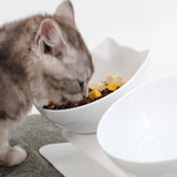 TD® Bol d'oreille de chat bol à bouche oblique bol de nourriture pour chat pour protéger les vertèbres cervicales