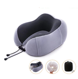 TD® Oreiller en forme de U, mousse à mémoire, oreiller de voyage adapté rebond lent, oreiller cervical gris,oreiller de sieste, port