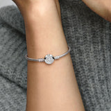 TD® Bracelet en argent sterling pendentif à breloque perles Colorfast hypoallergénique couronne brillante chaîne en os de serpent