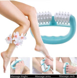 TD® Massager manuel en plastique Rouleau de massage double roue Massager poignée ronde Massager