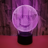 TD® Décoratif USB Cool Emoji 7 Couleurs Télécommande Illusion Optique Veilleuse 3D Visualisation Table Bureau Lampes 3D Glow LED Lam