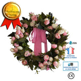 Guirlande de noël simulation guirlande heurtoir de porte décoration de mariage salon décoration rose guirlande de soie