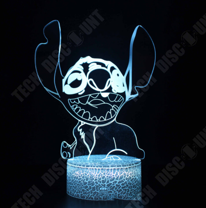 TD® Veilleuse LED 3D pour enfant Lilo Stitch - Lampe de chevet