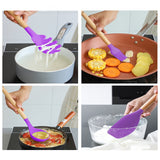 TD® CUILLERE DE CUISINE Mixte - Ensemble d'ustensiles de cuisine en silicone avec poignée en bois - Violet NS™