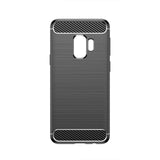 TD® Téléphone portable Samsung Galaxy S9+ Coque de protection en fibre de carbone brossée Samsung S9 coque souple anti-chute