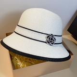 TD® Fleur pare-soleil chapeau de paille bord de mer vacance chapeau de plage protection solaire en plein air pare-soleil adapté au f