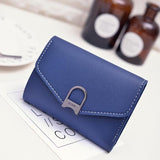 TD® Portefeuille Femmes/ Porte Monnaie/Sac à Main de Qualité Pochette Sac à Main Mode  Couleur Bleu Cuir Compact
