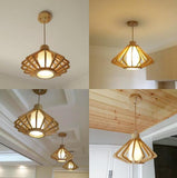 TD® Lampes tatami en bois nordique personnalité créatrice salon lampe de salle à manger couloir porche bois art éclairage