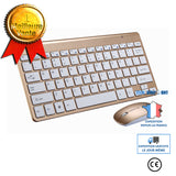 TD® Ensemble clavier et souris sans fil muet ultra-mince doré multifonction 2.4G ordinateur de bureau portable universel