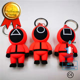 Jeu de calmars porte-clés Anime entourant le porte-clés homme en bois Porte-clés en forme de dessin animé Porte-clés en silic