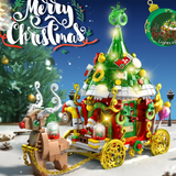 TD® Wapiti de Noël Voiture avec Lumières Puzzle Compatible avec Lego Petites Particules Blocs de Construction Cadeau pour Enfants