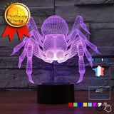 TD® Lampe optique poser décoratif tactile 7 couleurs illusion optique - modèle araignée - faible consommation câble USB 3 piles AAA