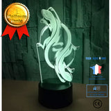 TD® Lampe optique poser décoratif tactile 7 couleurs illusion optique - modèle lézard - faible consommation câble USB ou 3 piles AAA