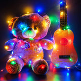 TD® Lot de 4 Guirlandes Lumineuses LED, Etanche à Piles 100 leds 10M, pour Mariage Maison Jardin Noël, (Rose)