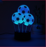 TD® 3D Lampe Illusion Optique Led Veilleuse 3D Led Night Night Balloon Football Football Lampada Led 7 Coloré Dégradé Tactile Crea@M