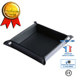 TD® Boîte de rangement Petit rangement de bureau en cuir de couleur unie, plaque de changement, boîte de finition de bureau, boîte d