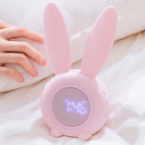 INN® Lapin silicone veilleuse avec heure réveil chambre chevet sommeil enfants sommeil atmosphère lampe de table
