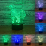 TD® Chambre décorative LED 3D licorne en forme de veilleuse 7 couleurs changent contrôle tactile chevet acrylique lampe de table