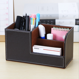 TD® Porte-stylo ins bureau tube de rangement en cuir cuir gris multifonctionnel petite boîte de rangement cadeau de bureau porte-sty
